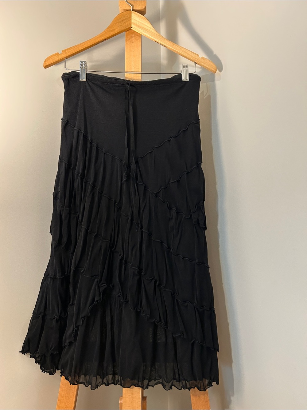 Max Studio | Black Tiered Ruffle Maxi Skirt | Size L/XL